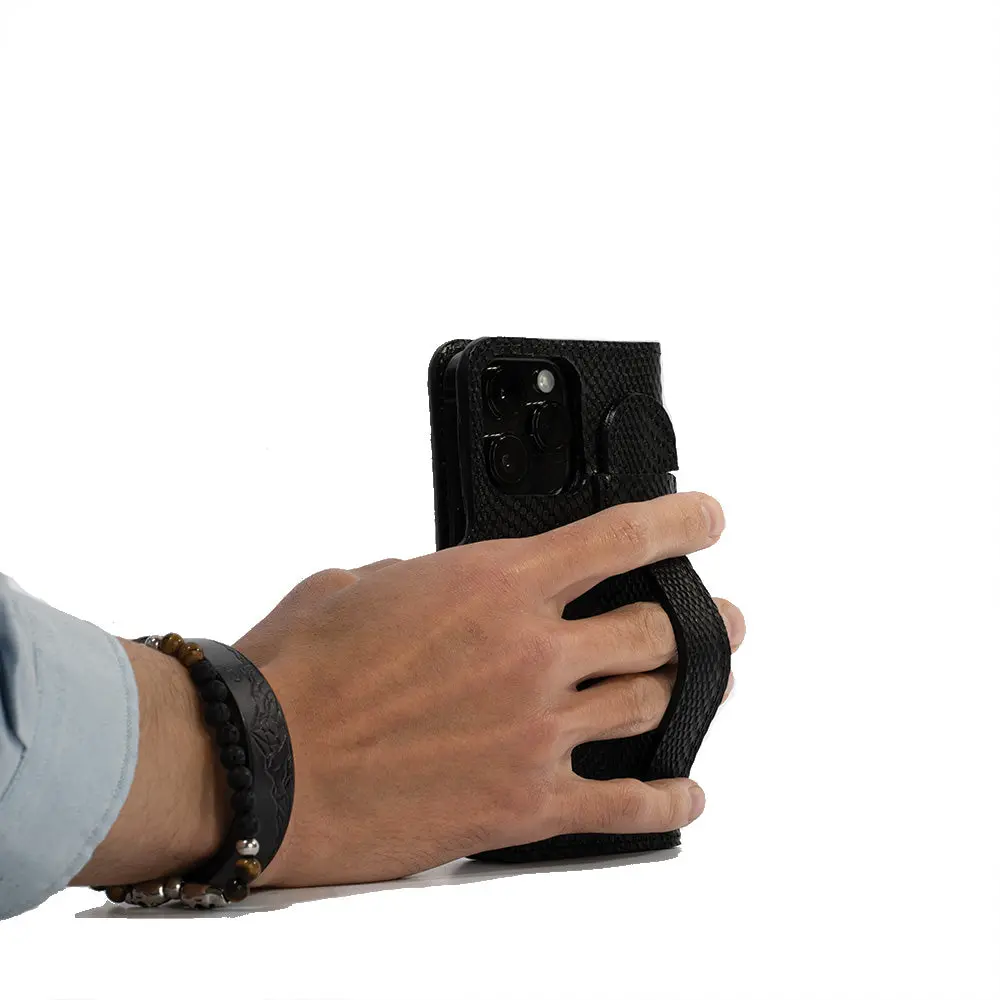 iPhone 15 series Leather MagSafe Folio Case Wallet with Grip